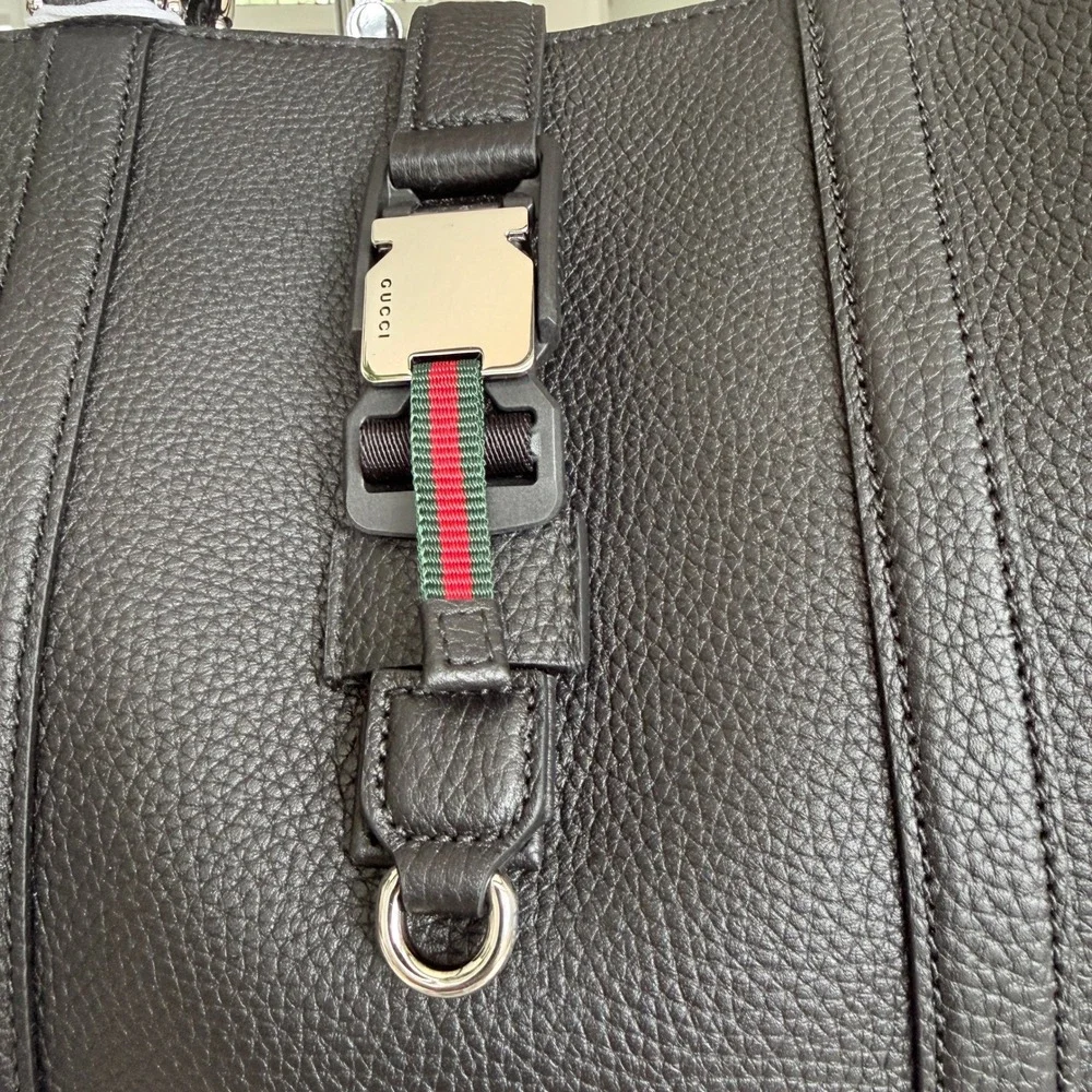 Gucci 816753 Black Leather Maxi Tote Bag web detail NWT